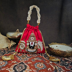 Tirupati potli bag in red