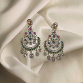 Multi meena kundan chandbali