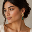 Leaf stone drop earrings (green)