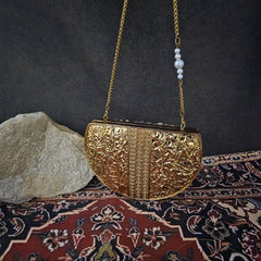 Half chand pearl crystal clutch