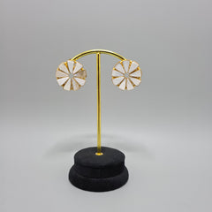 Triangle Pearl Chip Studs