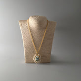 Rose painting shell Pendant with chain