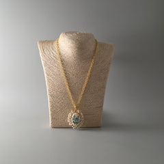 Rose painting shell Pendant with chain