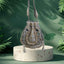 Mirror Potli in silver with hanging mirror embellishments