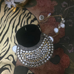 Mini kundan mosaic bag antique gold