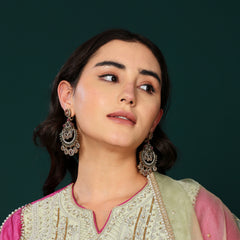 Multi meena kundan chandbali