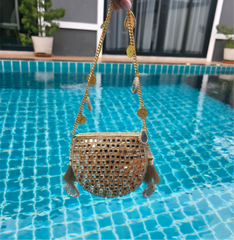 Mini mirror coin bag gold & silver