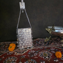 Kundan mobile batua- silver