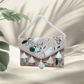 Peach floral bead bag
