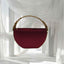 Cleopatra bag in deep red with round brass handle