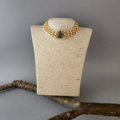 Labradorite ring chain choker