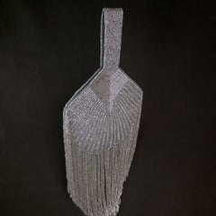 Falling cutdana bag in silver