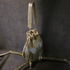 Fringe Potli in shades of Silver and Gold