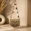 Mini kundan mosaic bag - gold & red