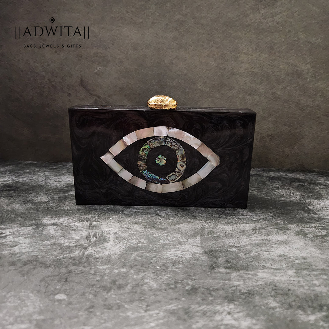 Evil Eye cluth in mother of pearl and abalone inlay Main image