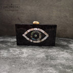 Evil Eye cluth in mother of pearl and abalone inlay