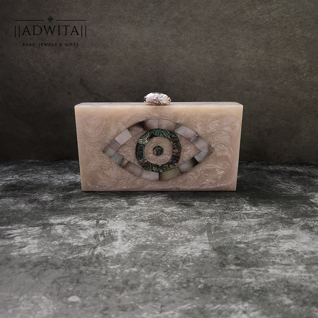 Evil Eye cluth in mother of pearl and abalone inlay Secondary image