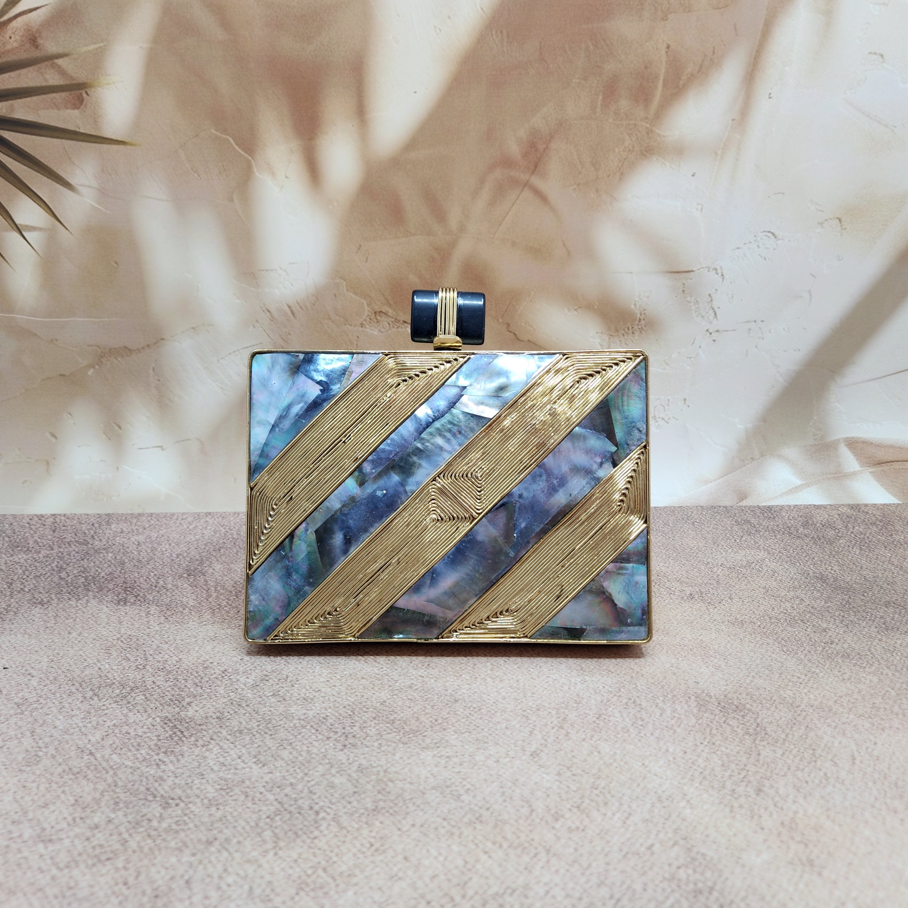 Freya Bag in Black Mother of Pearl and Gold Main image