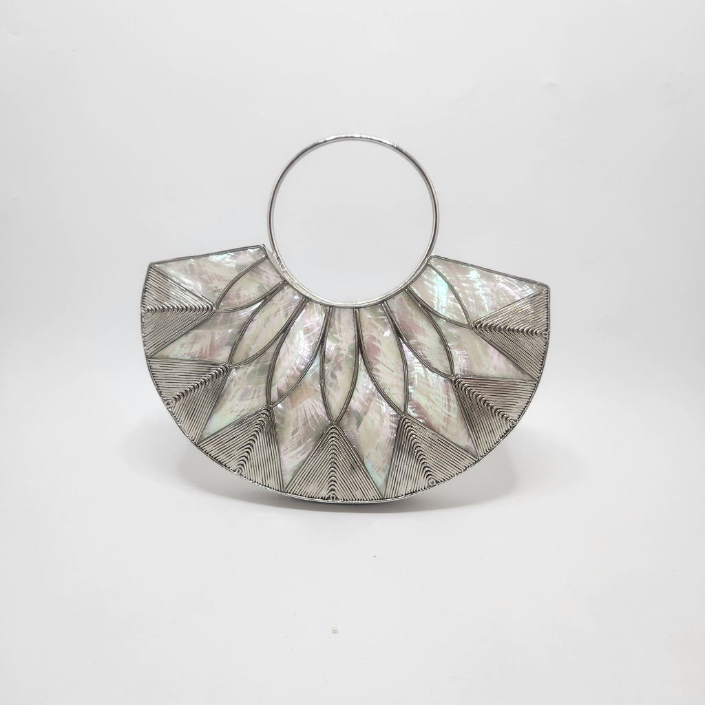 Aaliyah Bag (White Mother of Pearl in silver )
