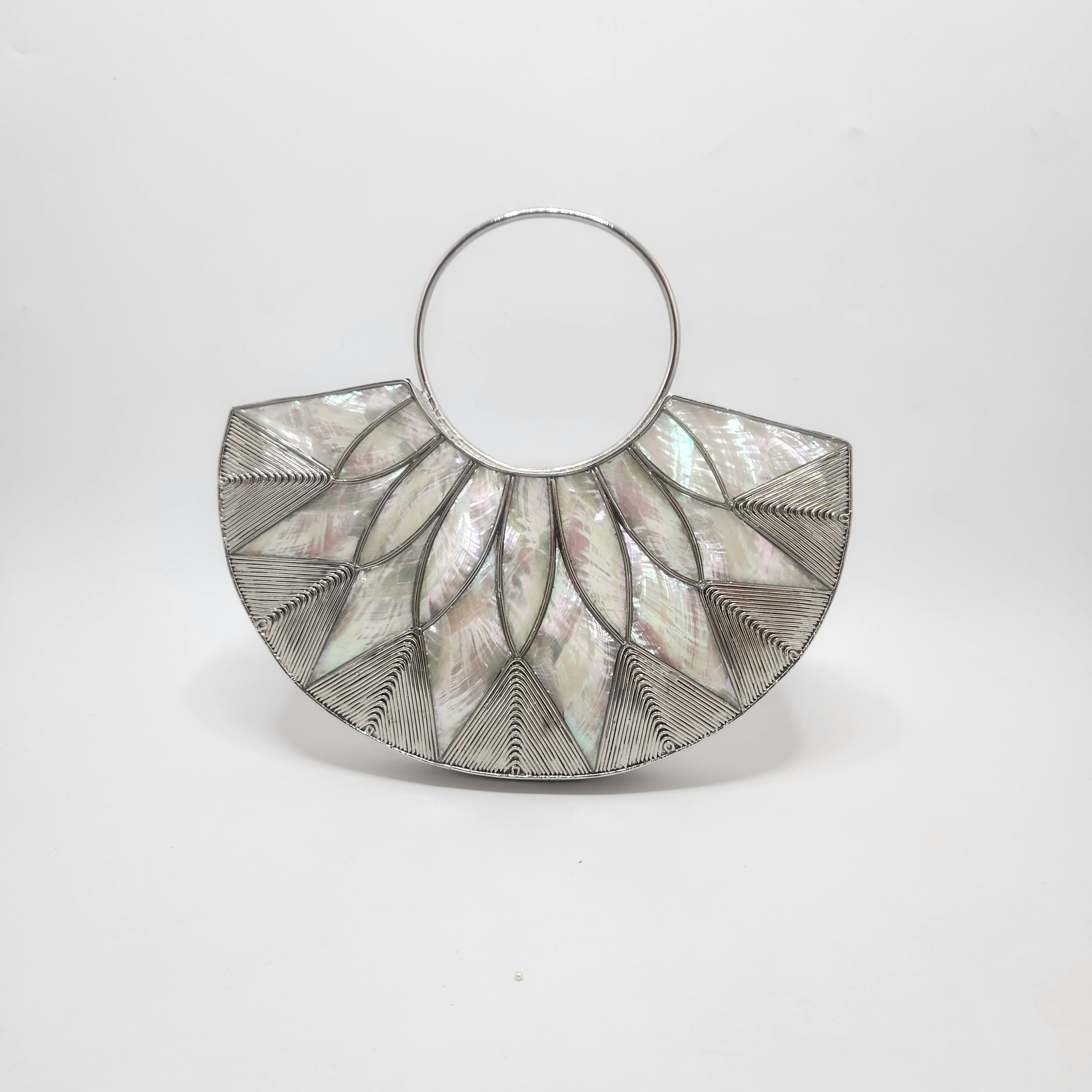 Aaliyah Bag (White Mother of Pearl in silver )