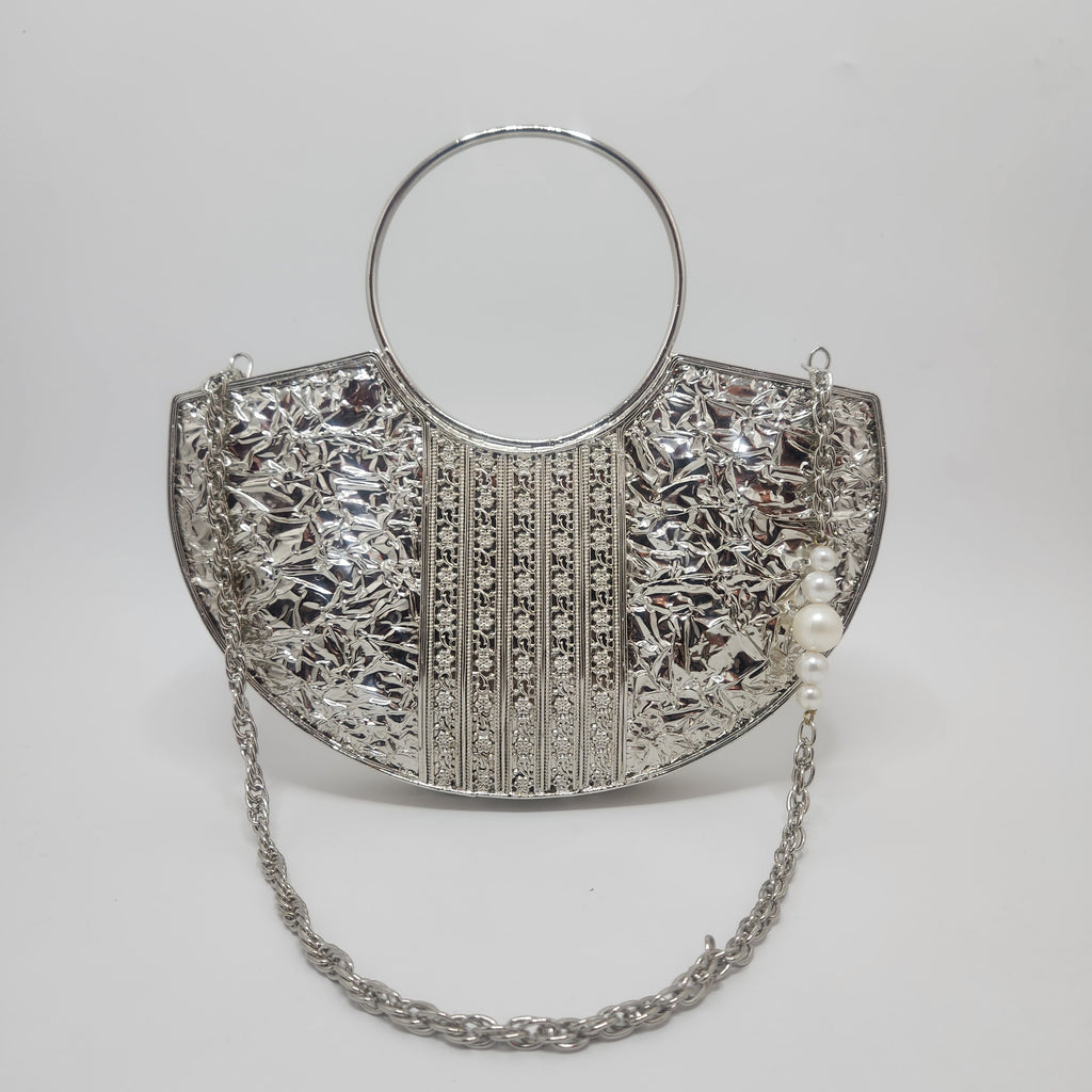 Aaliyah Bag (White Mother of Pearl in silver )