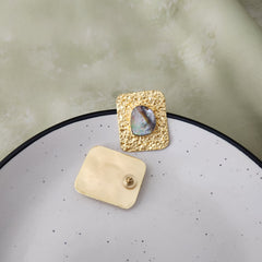 Hammered Metal Abalone Stud
