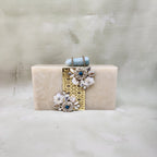 Morrocan Pearl Jaal Bag Beige with Gold Jaal