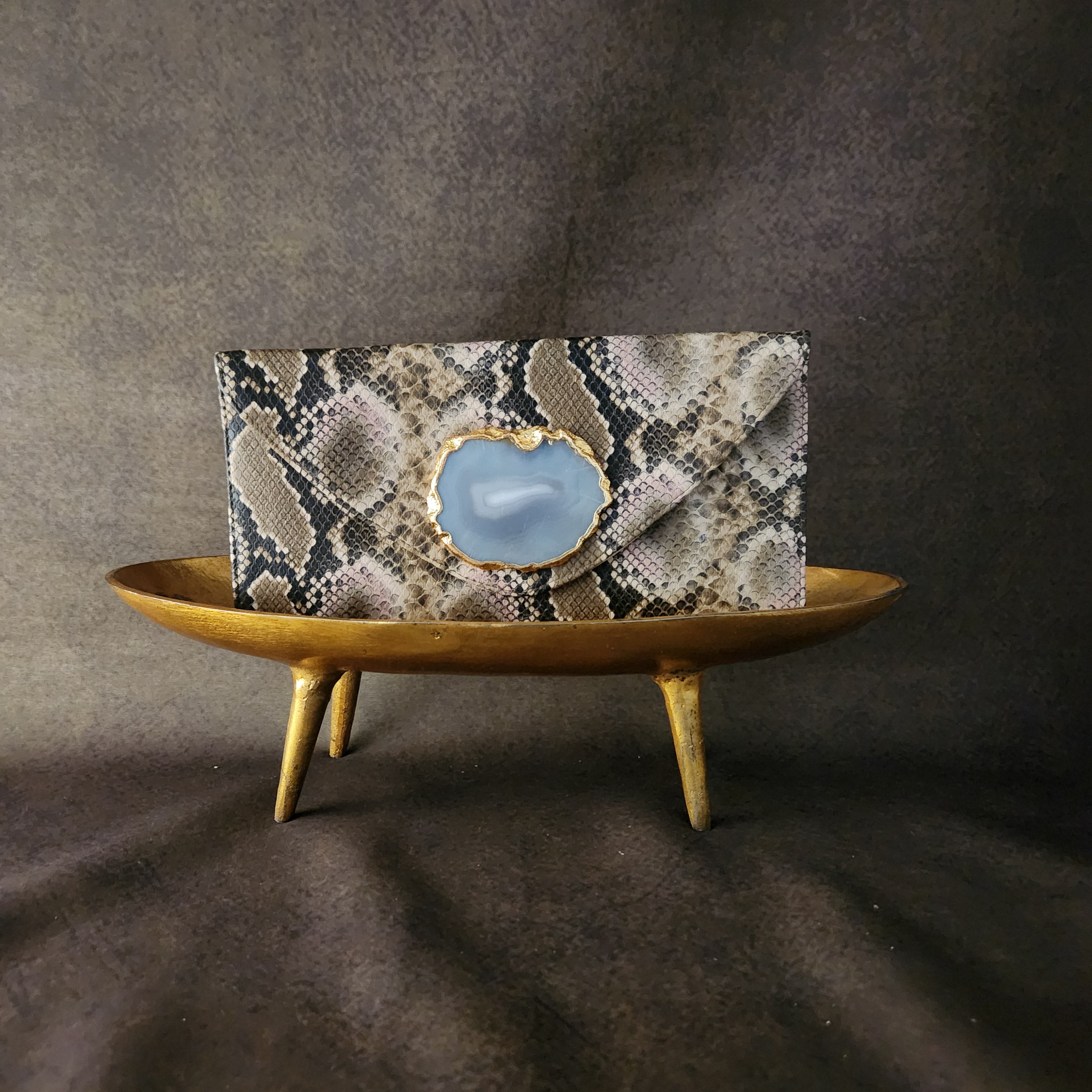 The Agate Python Embossed Flap Bag Main image