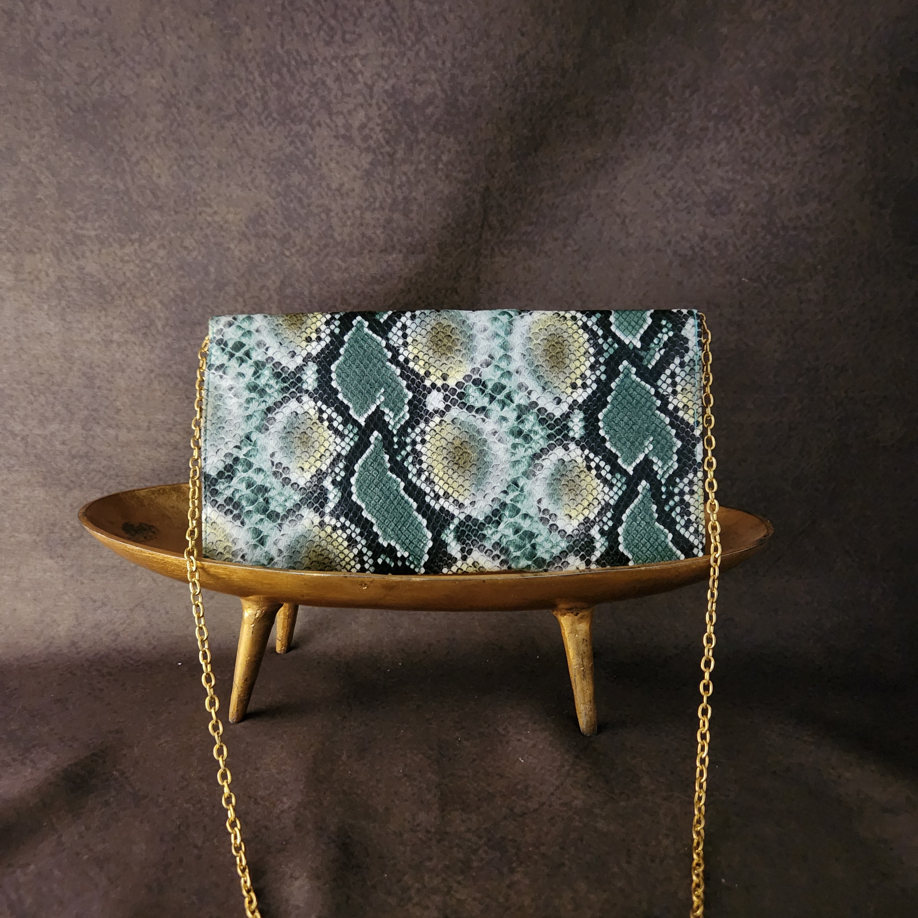 The Agate Python Embossed Flap Bag
