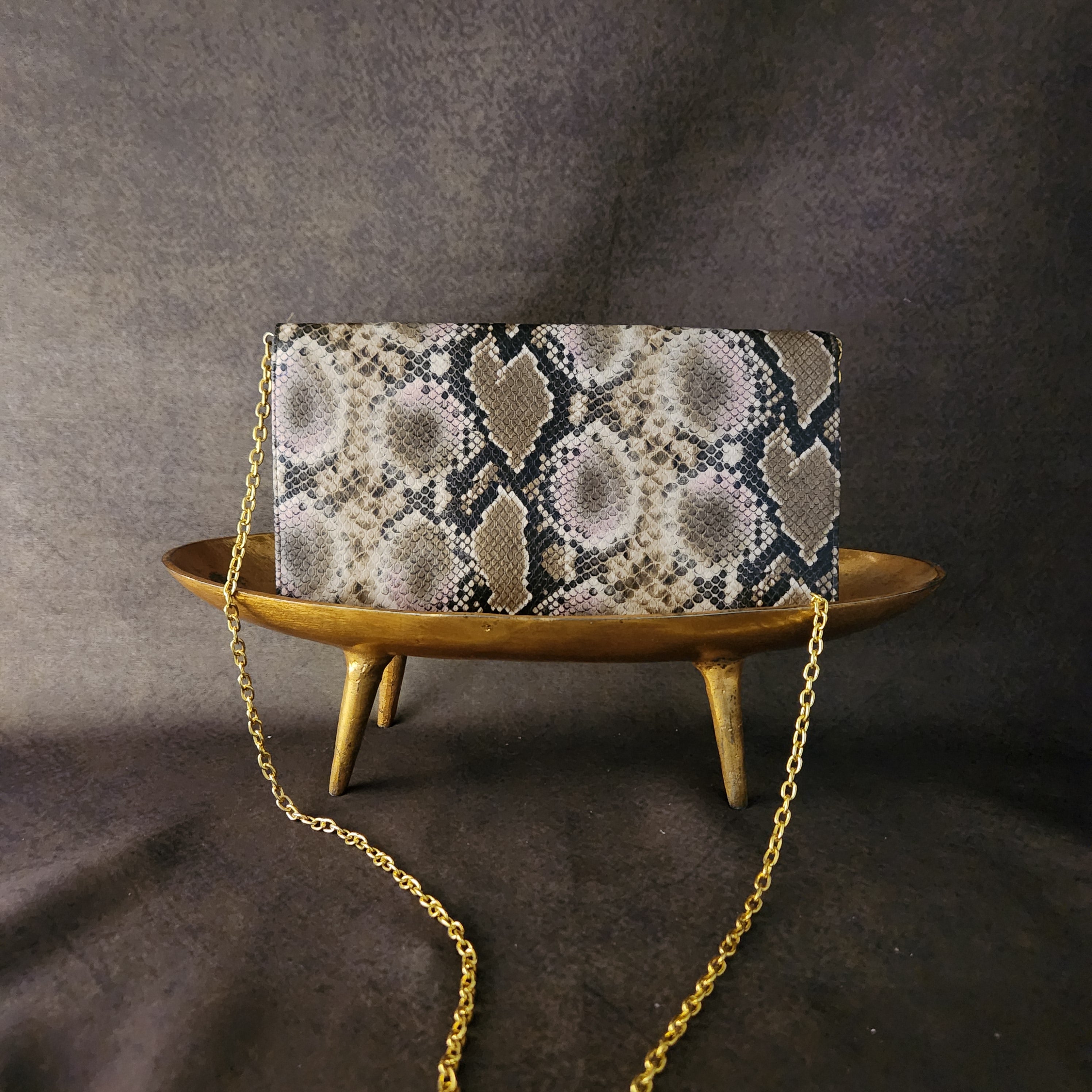 The Agate Python Embossed Flap Bag