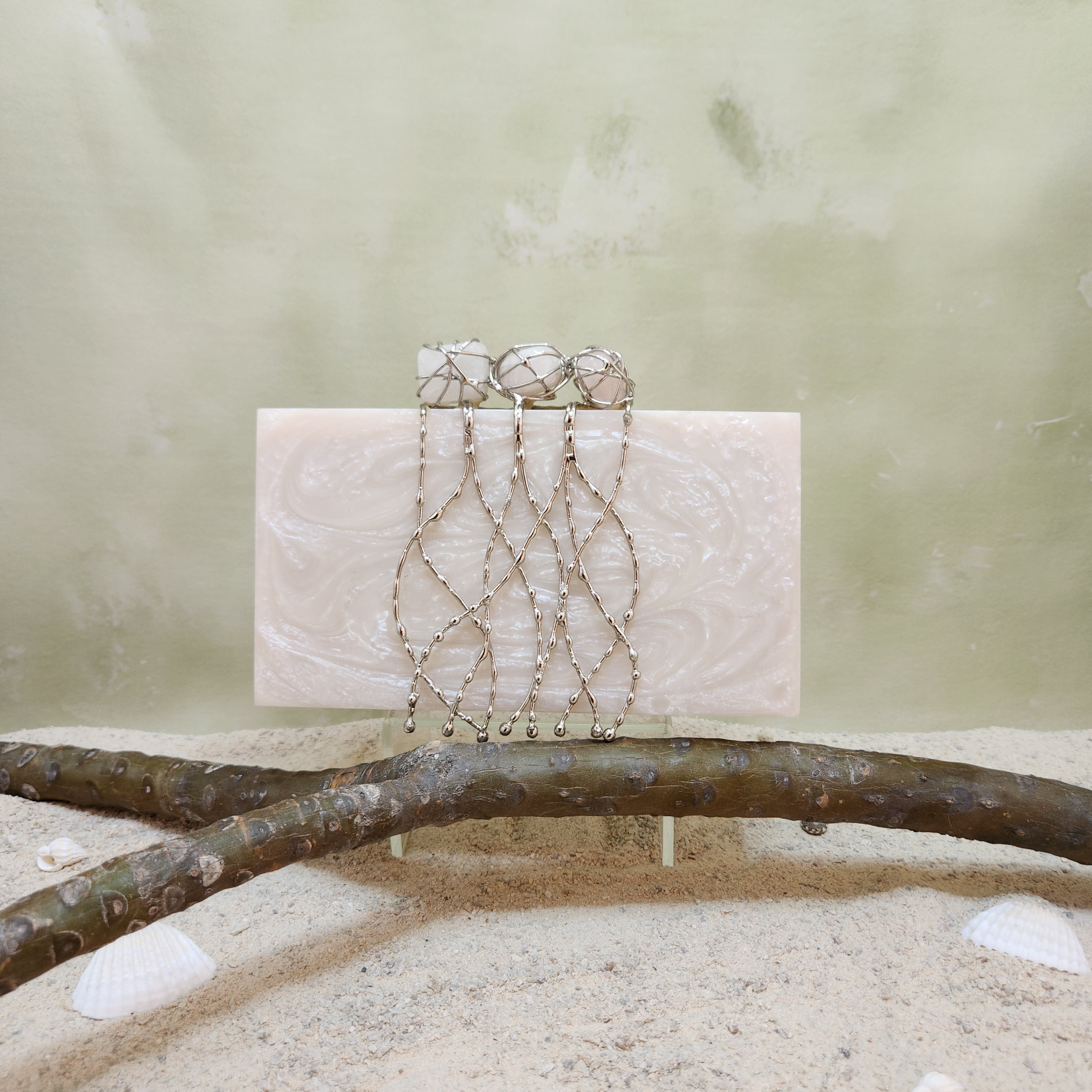 Three Stone Criss Cross Clutch Main image