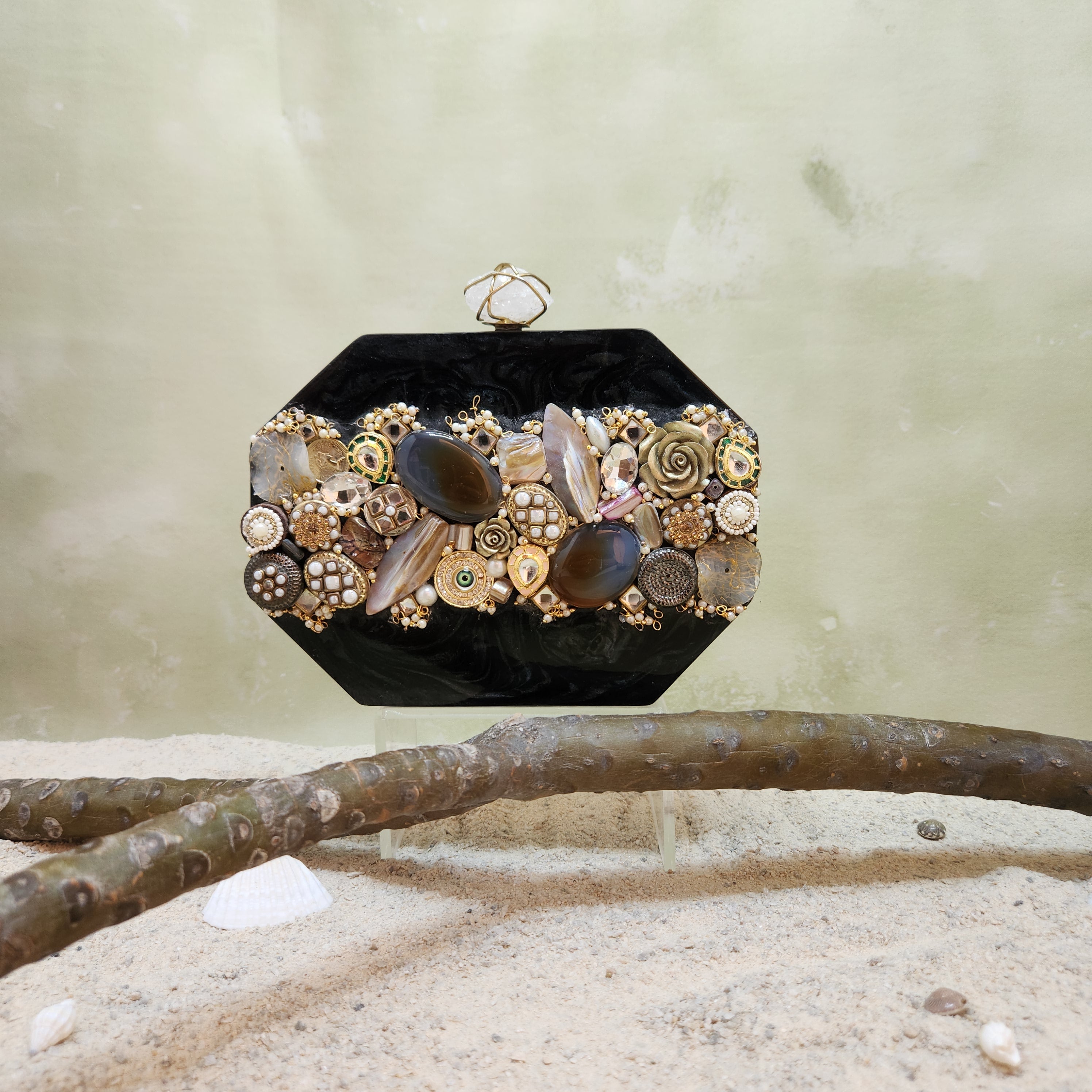 The Meena mosaic clutch Main image