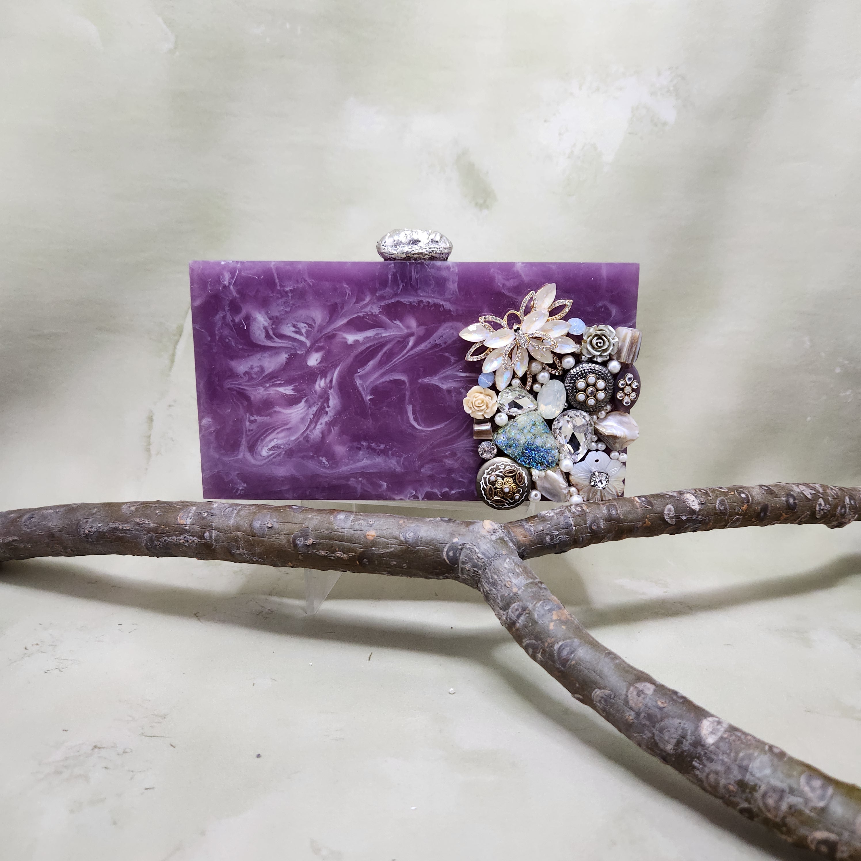 The Butterfly Cluster Clutch in Lavender Main image