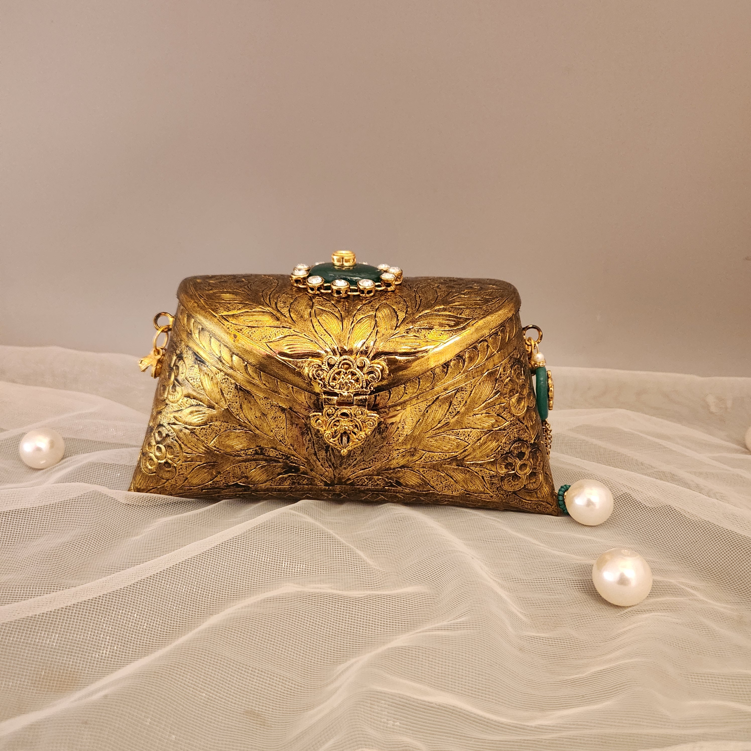 Ayca Mini Gold Bag