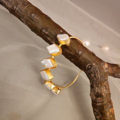 Triangle Pearl Chip Cuff