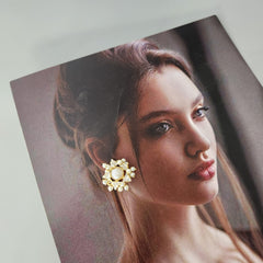 Pearl Zirconia  Studs With Hint Of  Mini Pearls