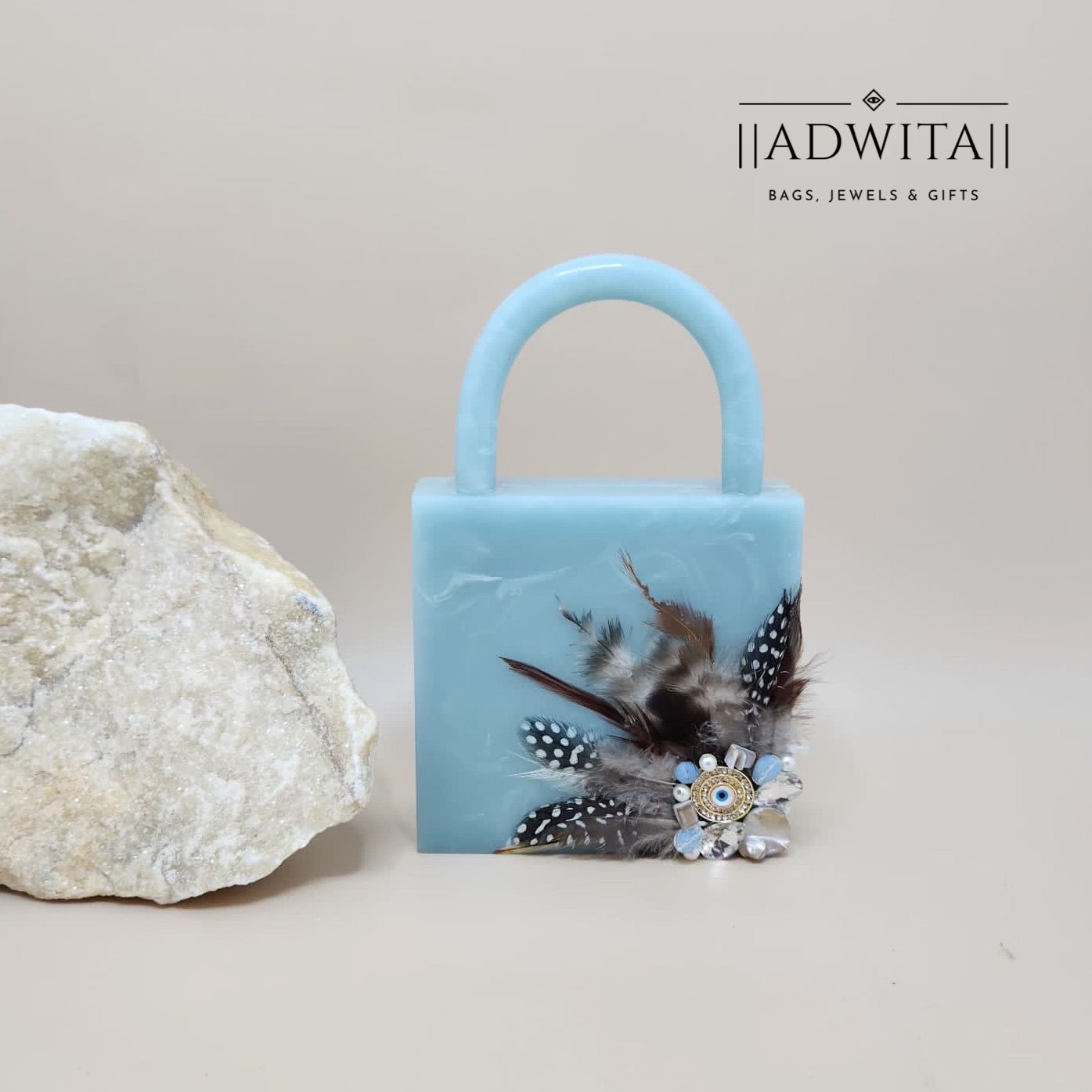 Feather saga evil eye mini bag