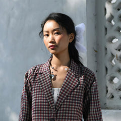 Heart on a String Pearl Neckpiece - Silver
