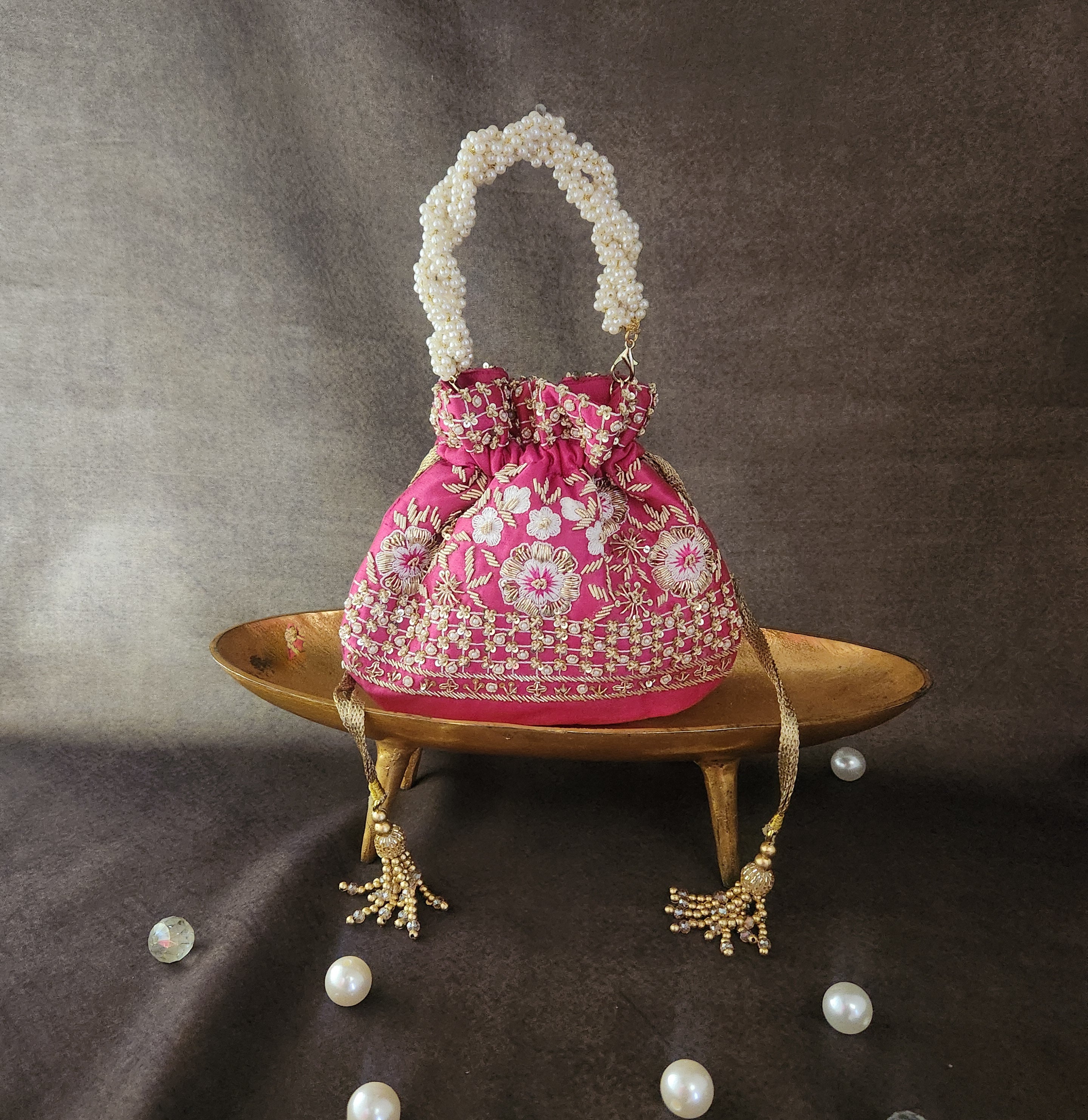 Floral Saga Potli Pink
