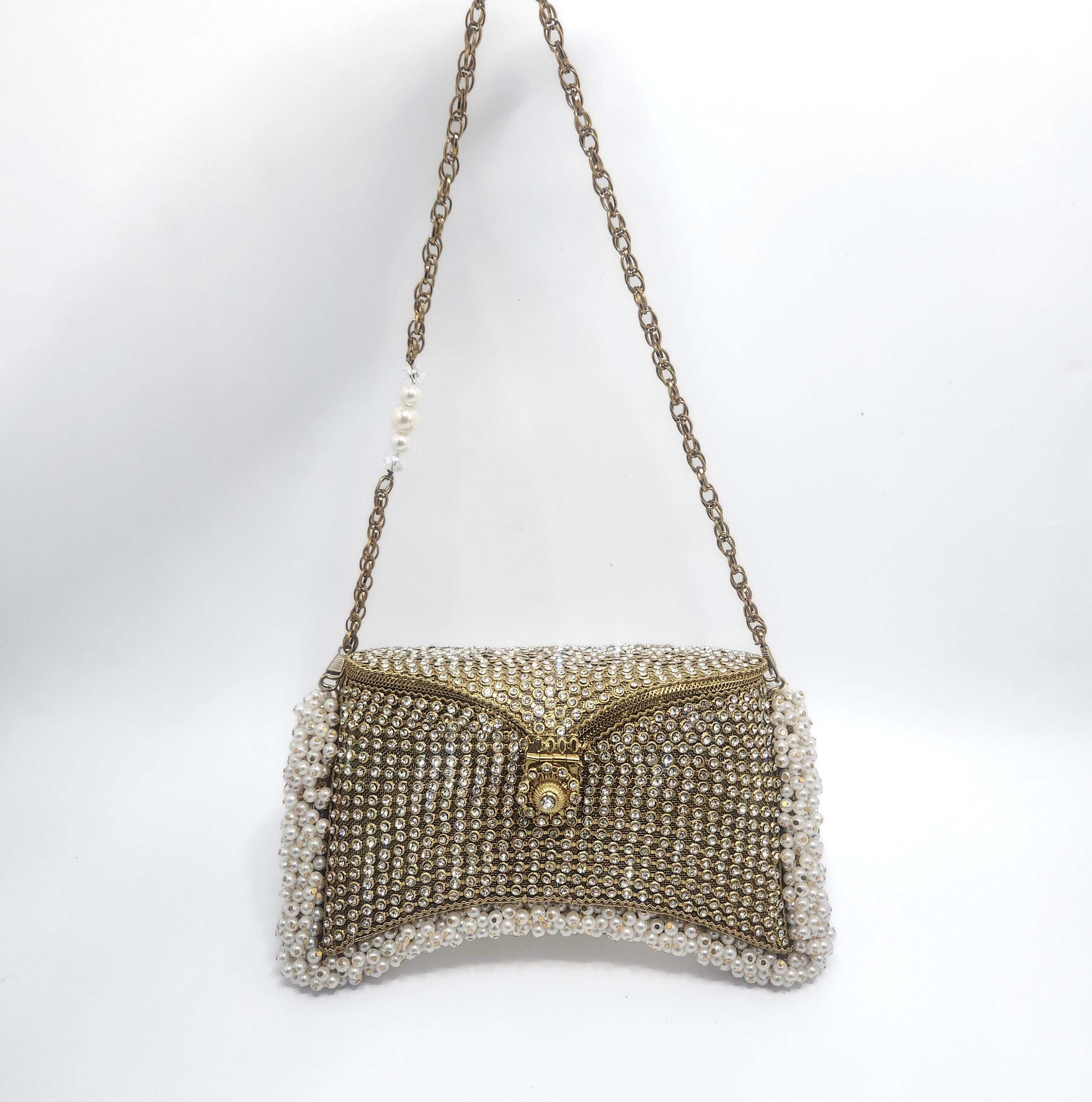 Rhinestone Pearl Pouchette Bag Secondary image