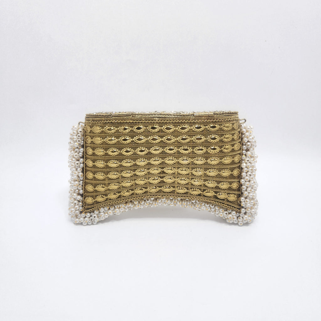 Rhinestone Pearl Pouchette Bag