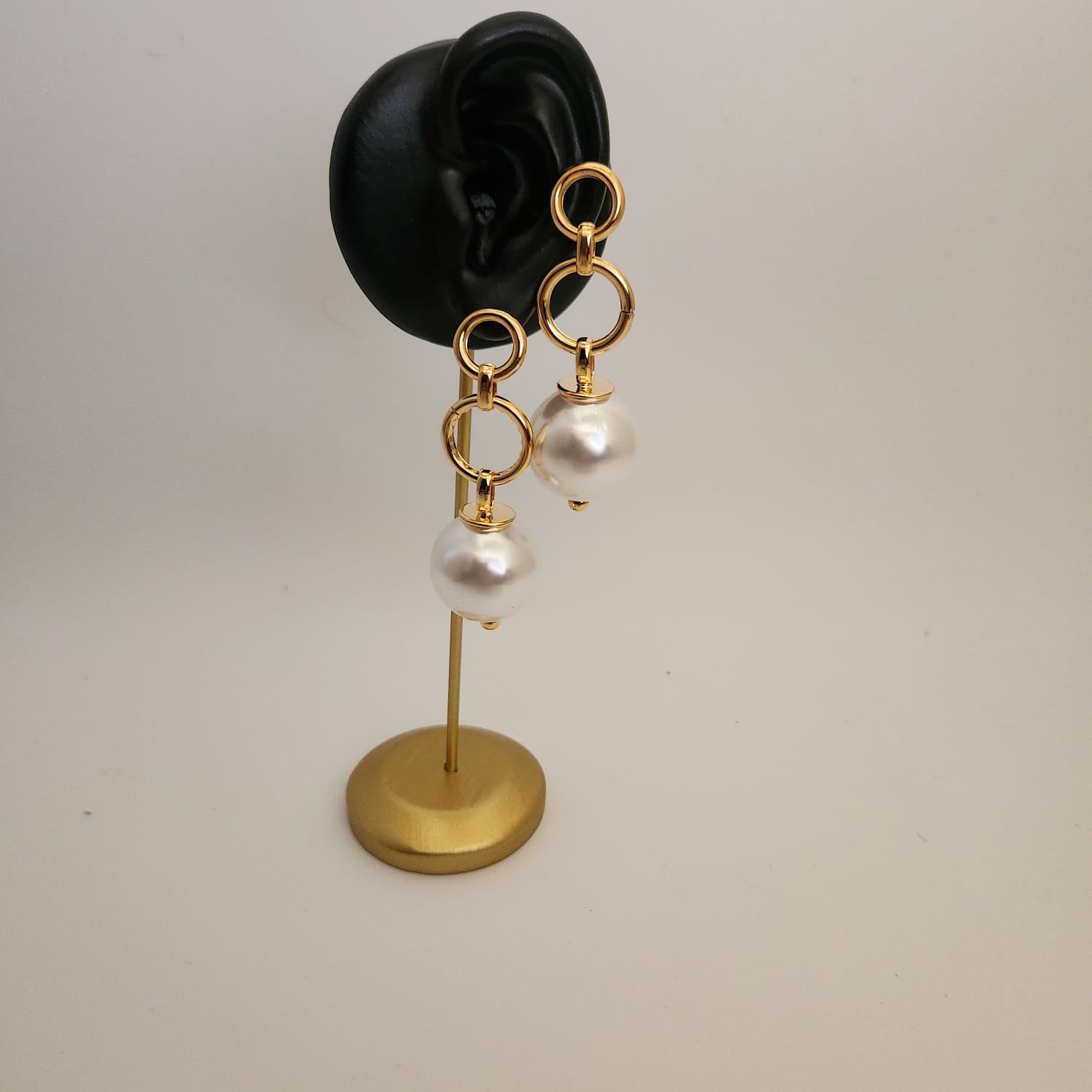 Double Ring Pearl Drop