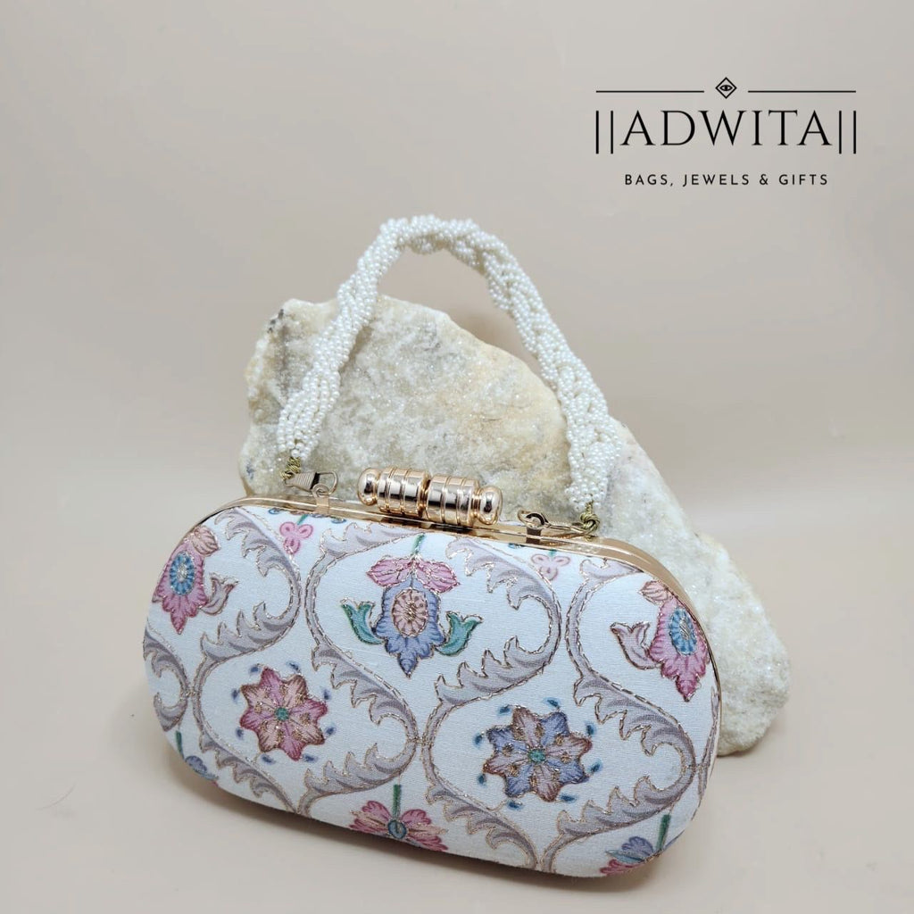 Floral Print Frame Clutch