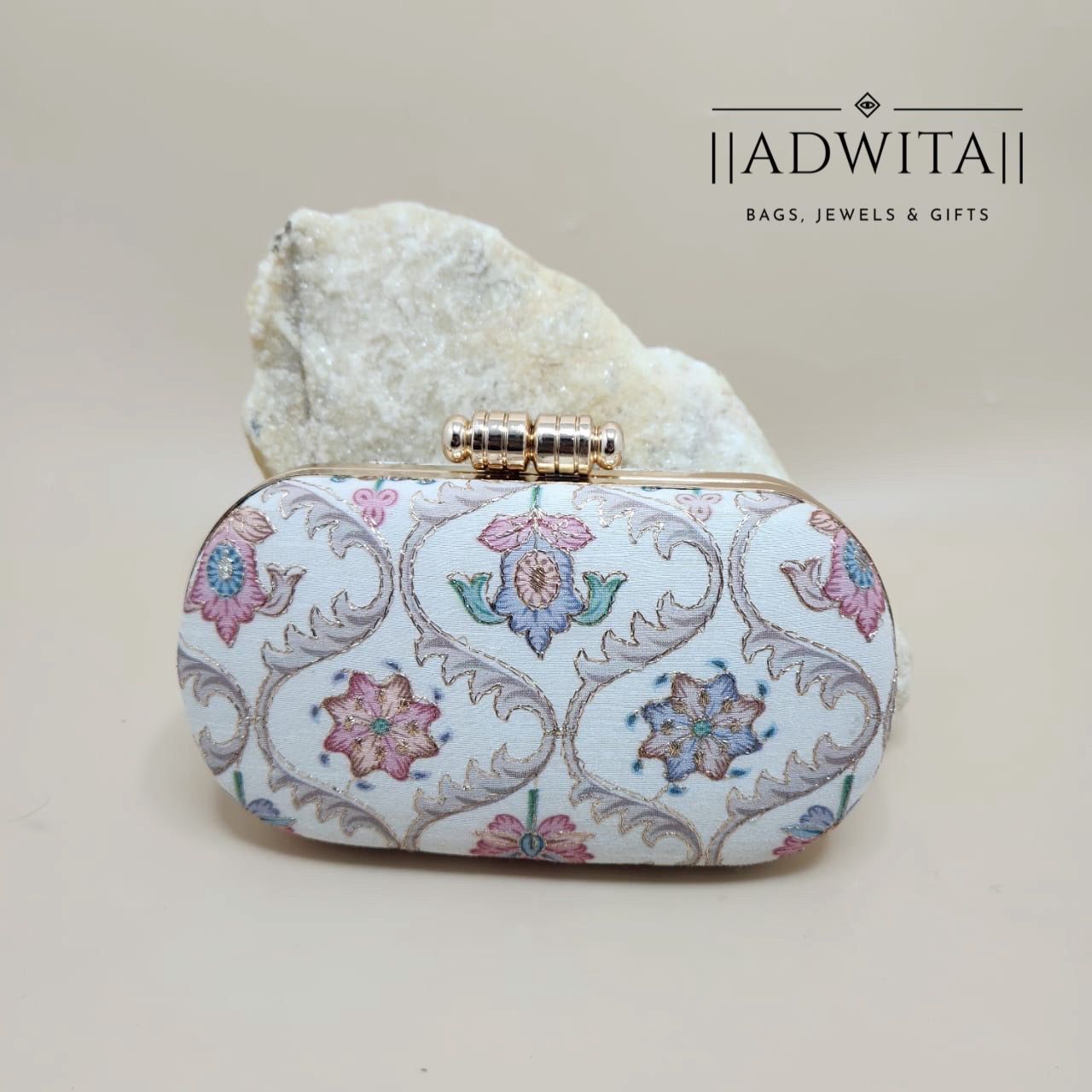 Floral Print Frame Clutch