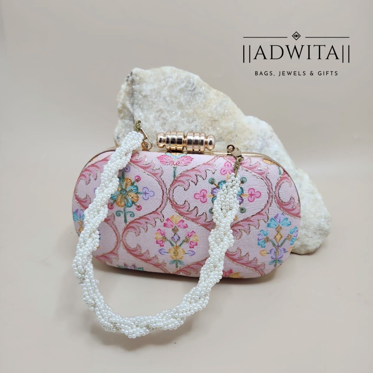 Floral Print Frame Clutch Secondary image