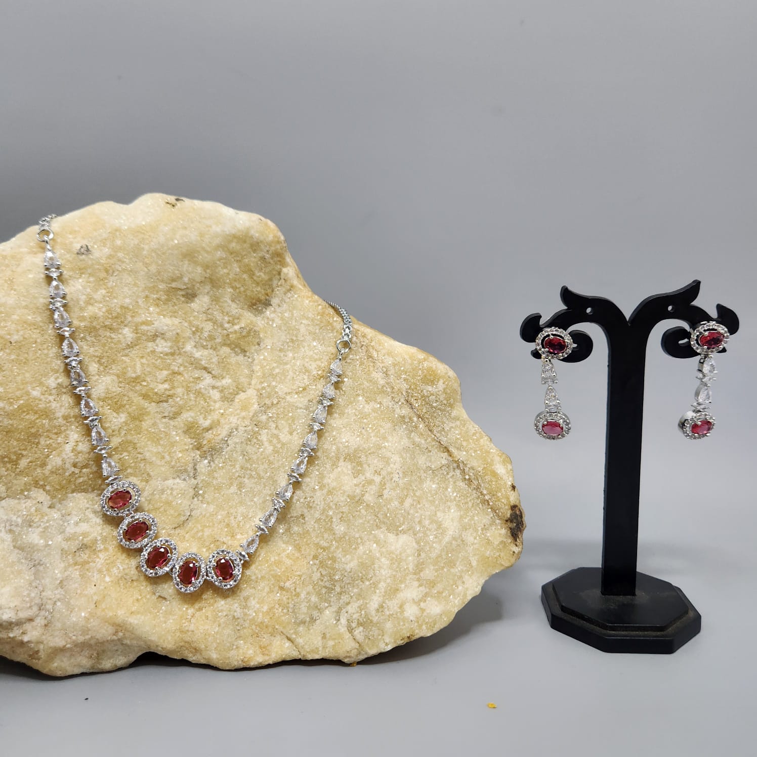 Minimalistic Ruby Zirconia Necklace Main image
