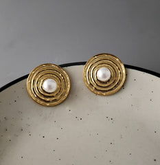 Ring pearl stud