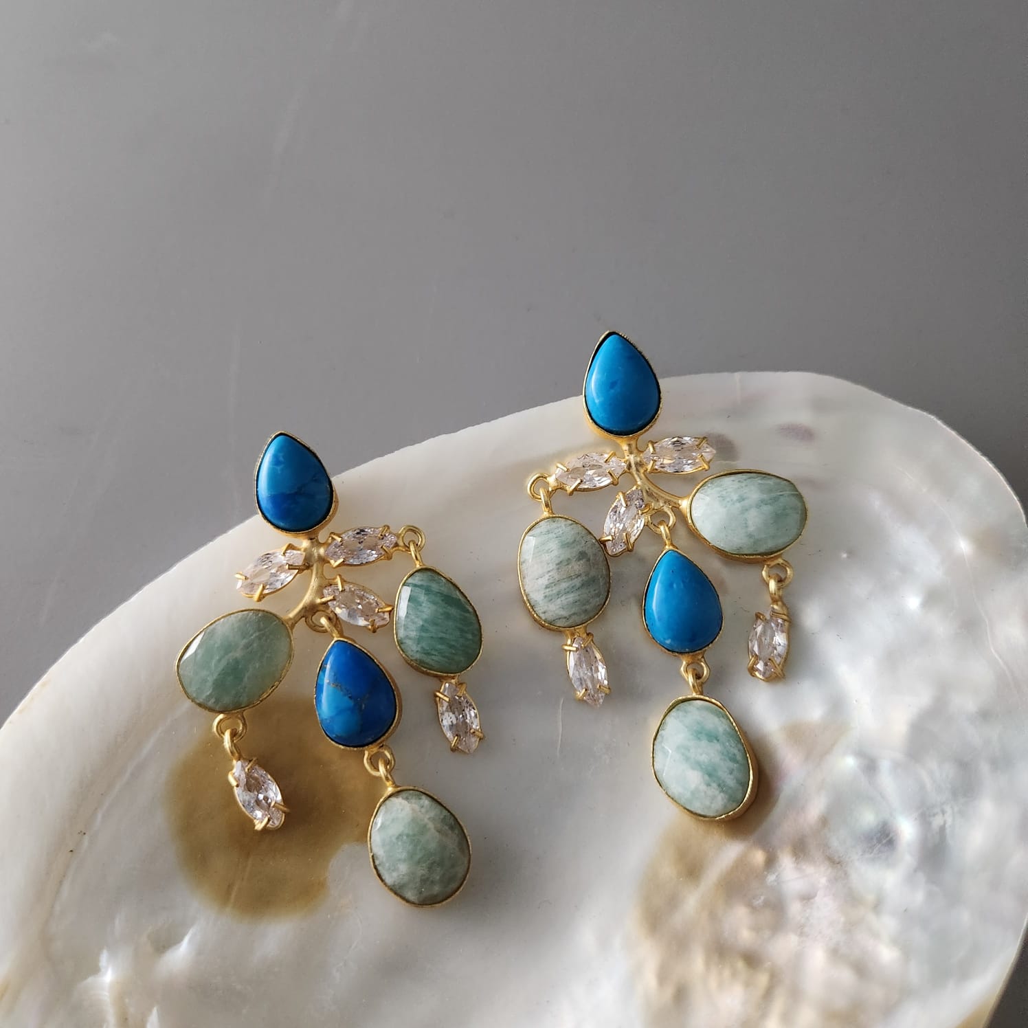 Pendulum Turquoise And Amazonite Dangler Secondary image