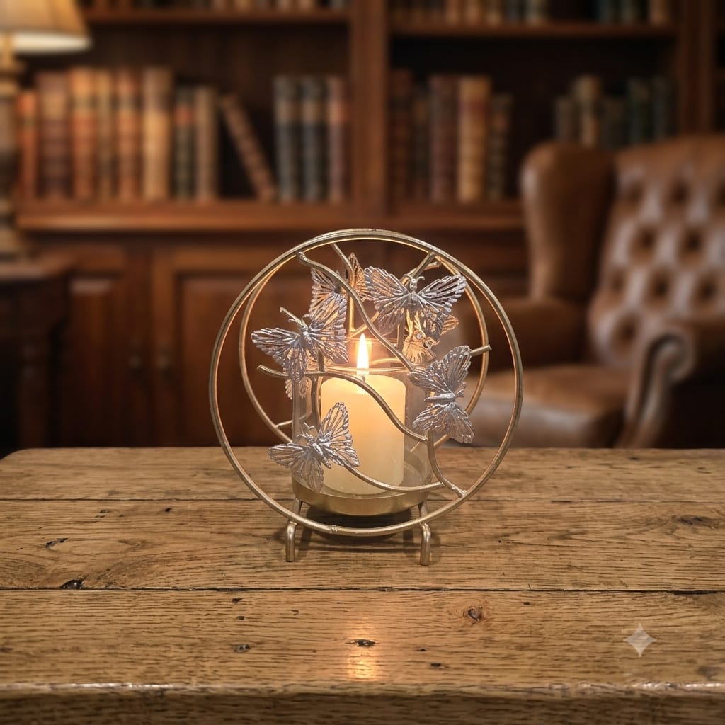 Butterfly wheel candle stand