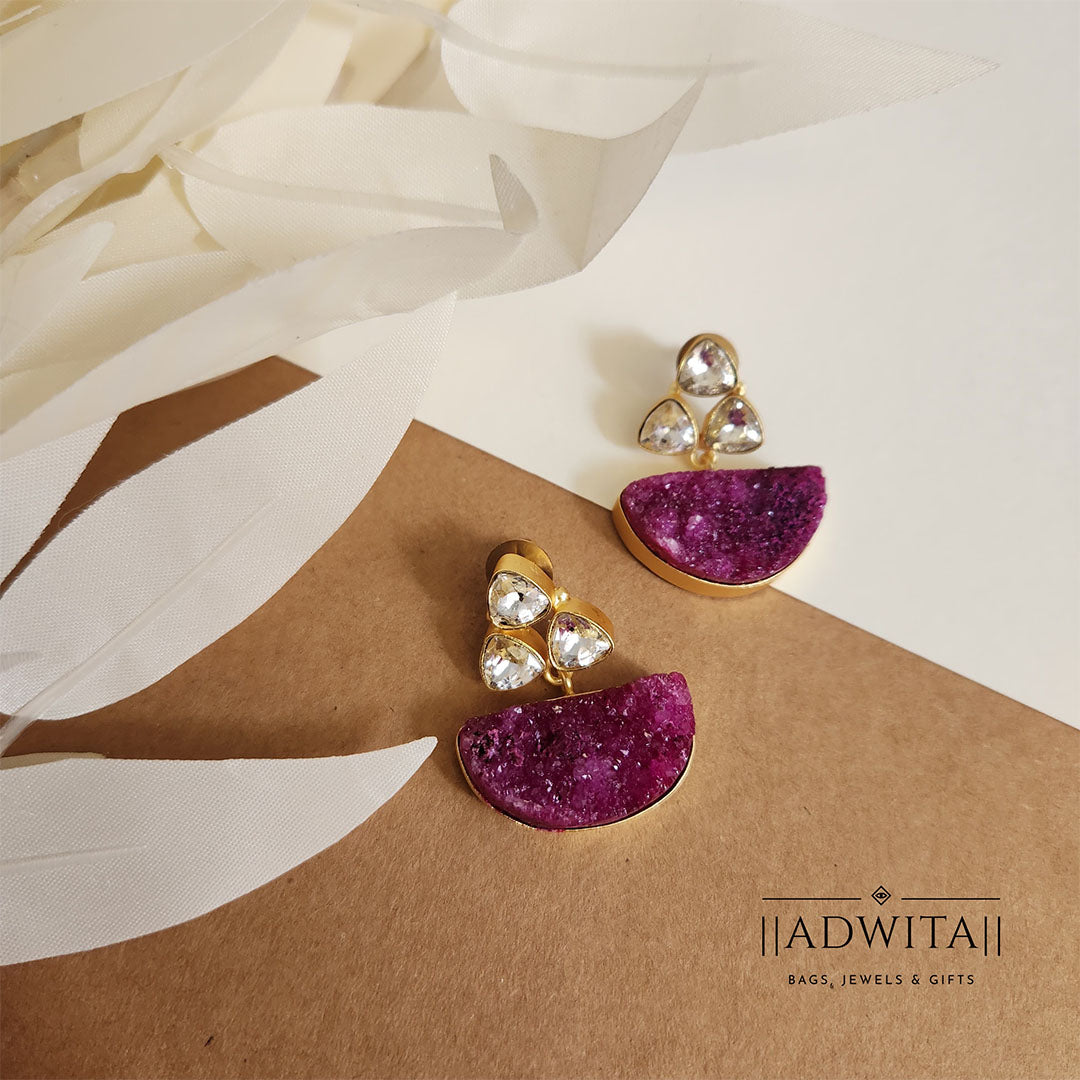 Zirconia Trio with Hanging Druzy
